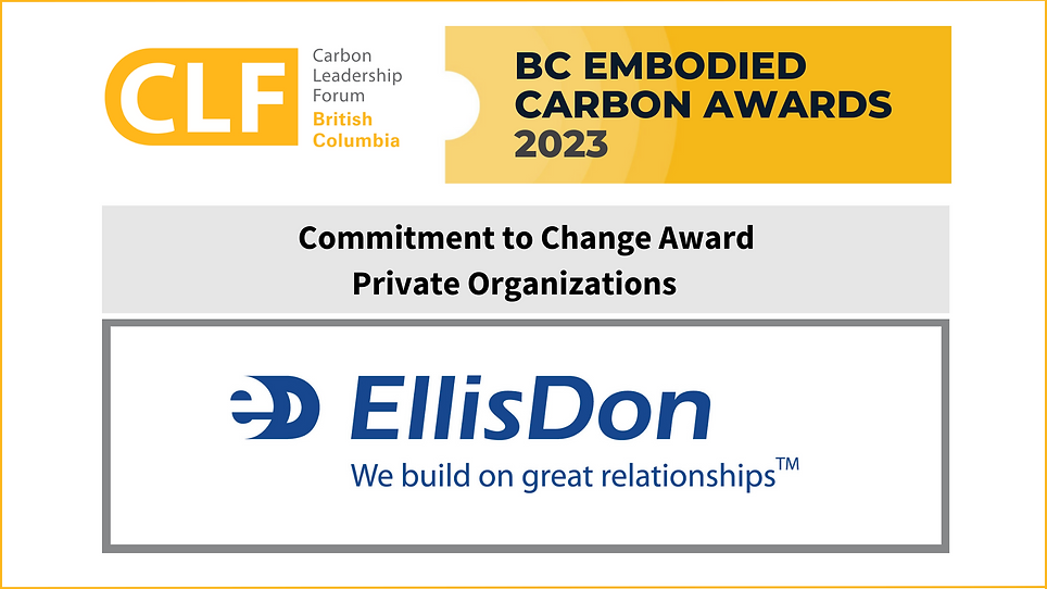 Embodied Carbon Awards 2023 Commitment to Change Award winner EllisDon